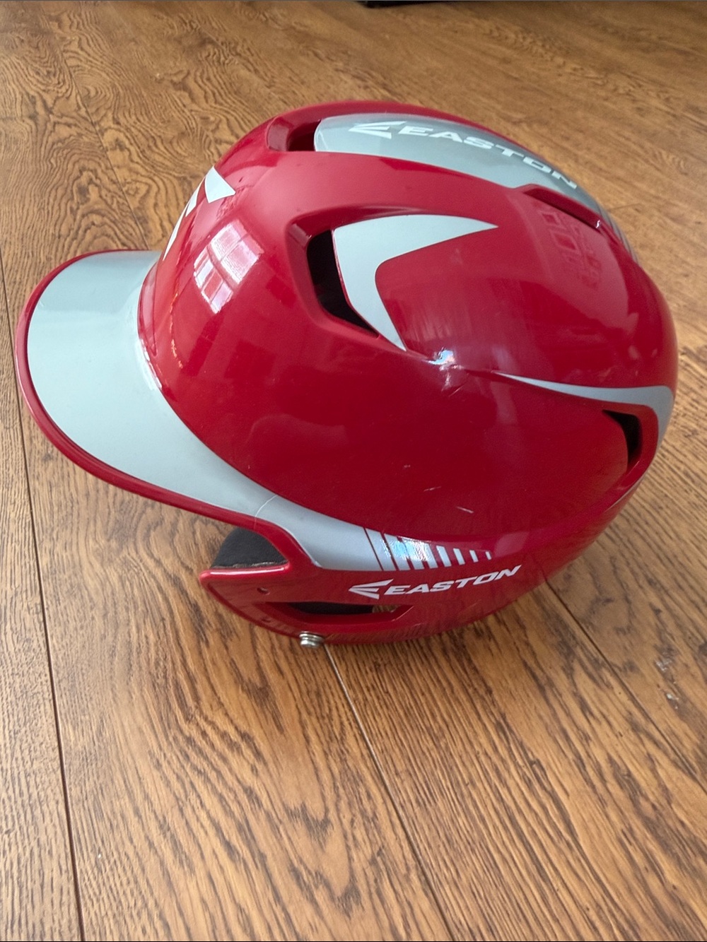 Easton Jr Red and Silver Batting Helmet